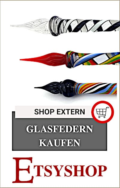 Buchrose - Glasfedern und Bücher - Neu in meinem #-Shop: #Glasfeder  #Glasspen #DipStift #Schreibfeder #Federhalter #Kalligrafie #zeichnen  #schreiben #Unikat #handgefertigt #Handlettering #handgefertigt  #mundgeblasen #malen #Füller #Stift