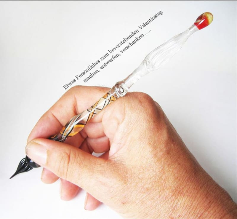 handschrift lernen buchrose glasfedern